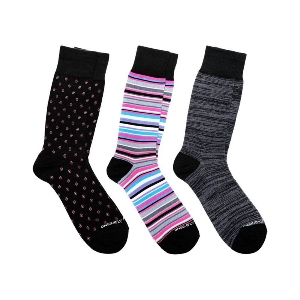 Unsimply Stitched 3-Pack Men's Crew Socks, Multicolor